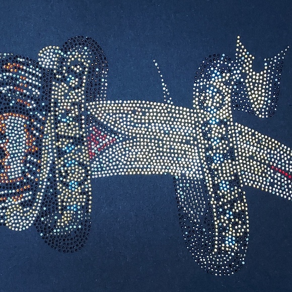 Vintage Ed Hardy Black Multicolored Mini Rhinestone Graphic T-Shirt Size M - Picture 4 of 10